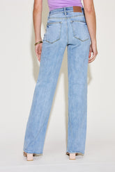Judy Blue V Front Waistband Straight Jeans - Full Size for Trendy Comfort